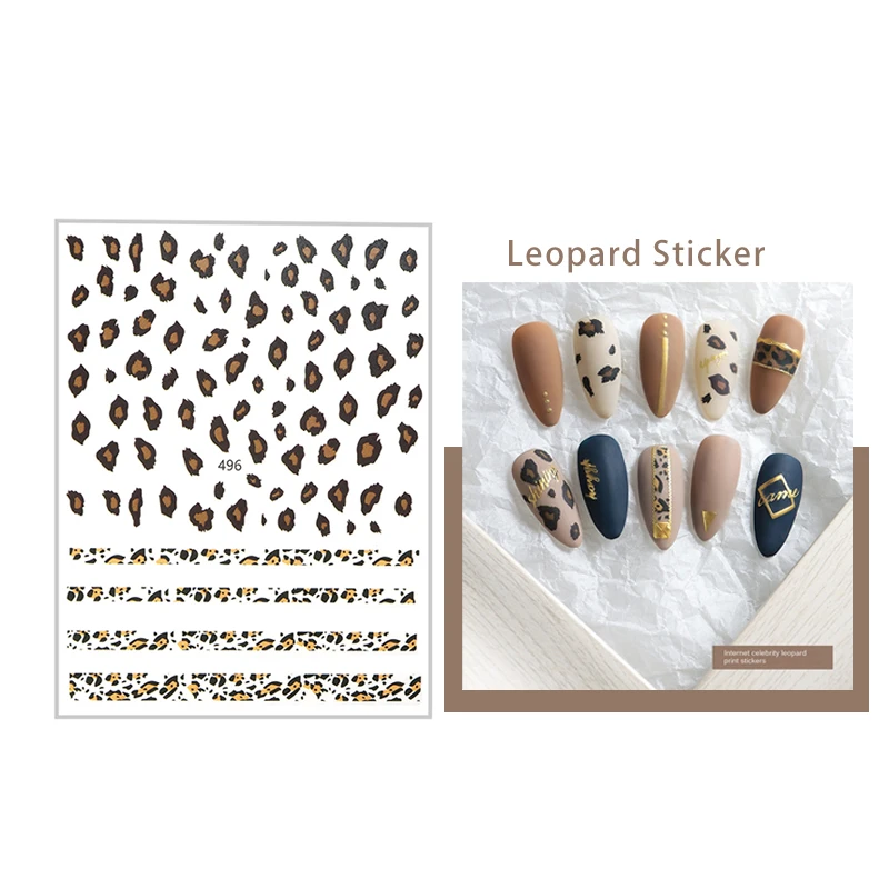 1 Долар на Стоки Безплатна доставка Леопардовые стикери за нокти за есента и зимата Самозалепващи Стикери за нокти, Стикери за маникюр САМ