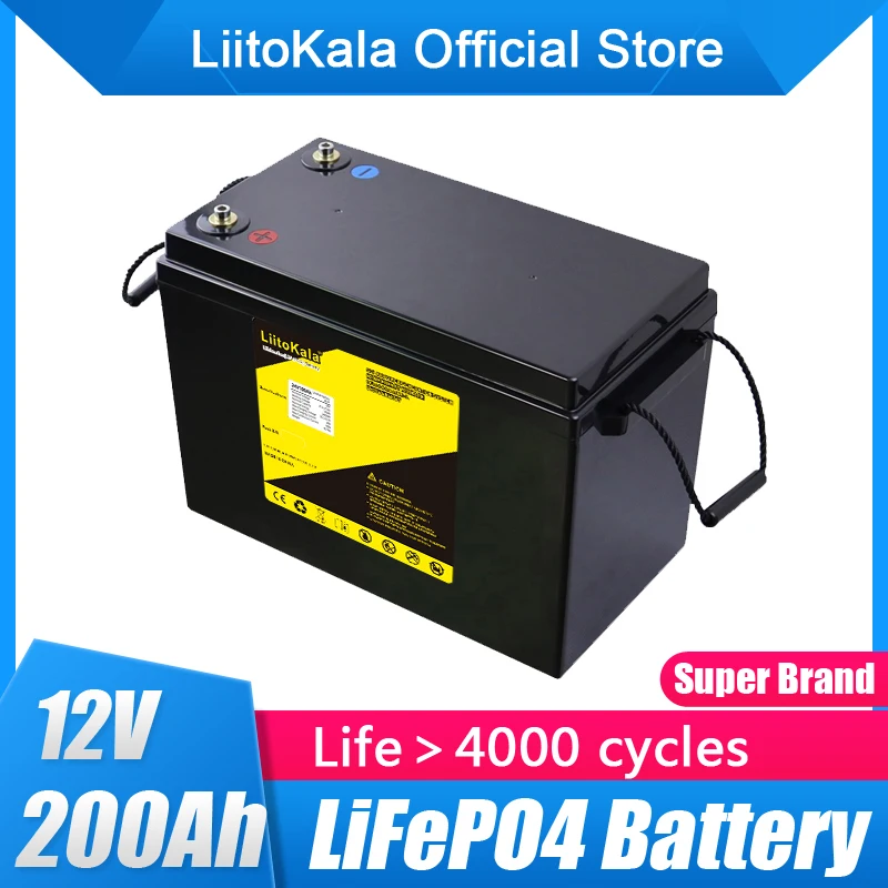Liitokala 12,8 В 200Ah LiFePO4 Батерии BMS Литиеви Захранващи Батерии 4000 Цикъла На 12,8 В АВТОБУСА Кемперов количката Офроуд Слънчев Вятър
