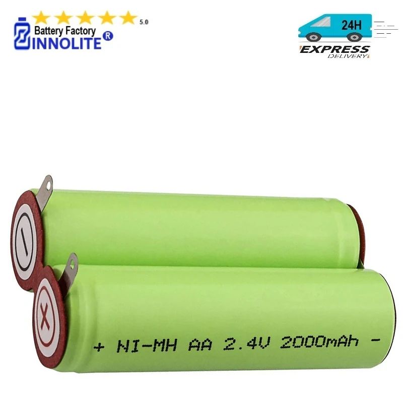 Акумулаторна батерия с голям капацитет AA 2,4 ПРЕЗ 2000 mah, съвместима с модели самобръсначки Philips Norelco, Remington и други