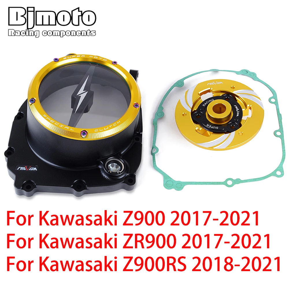 За Kawasaki Z900 ZR900 2017-2021 Z900RS 2018 2019 2020 2021 Състезателна Прозрачен Капак на Съединителя с ЦПУ и Пружинен Фиксатор R