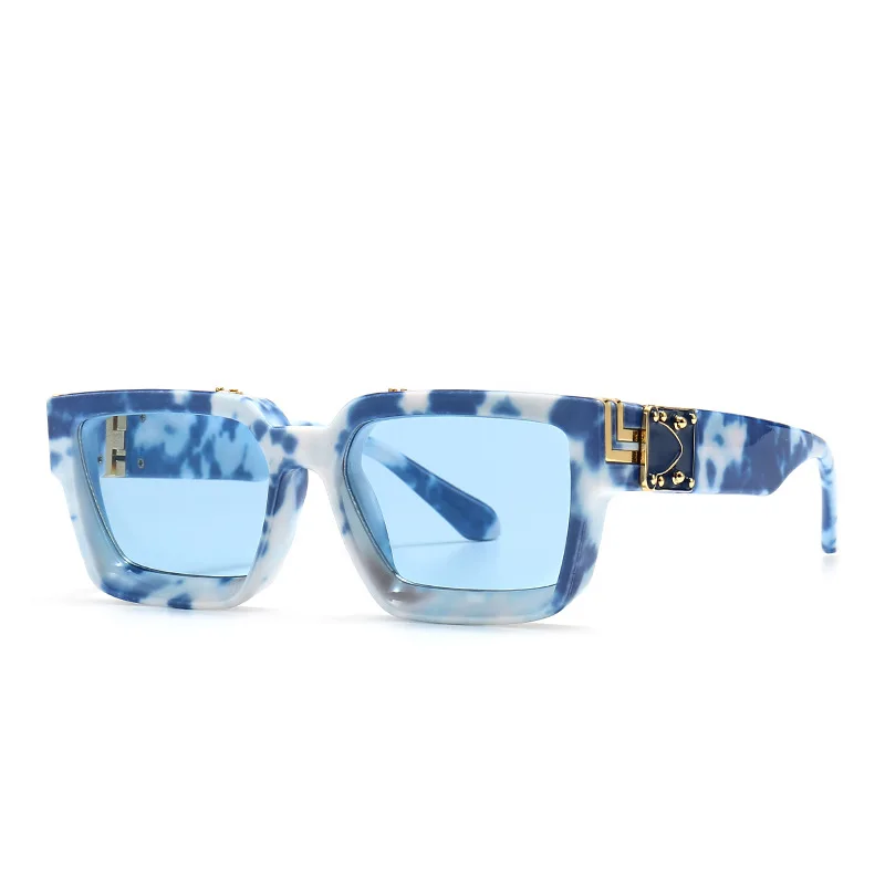 Модерен Класически Квадратни Слънчеви Очила за Мъже И За Жени, Луксозни Маркови Дизайнерски Vintage Слънчеви Очила За Пътуване, Отразени Нюанси UV400