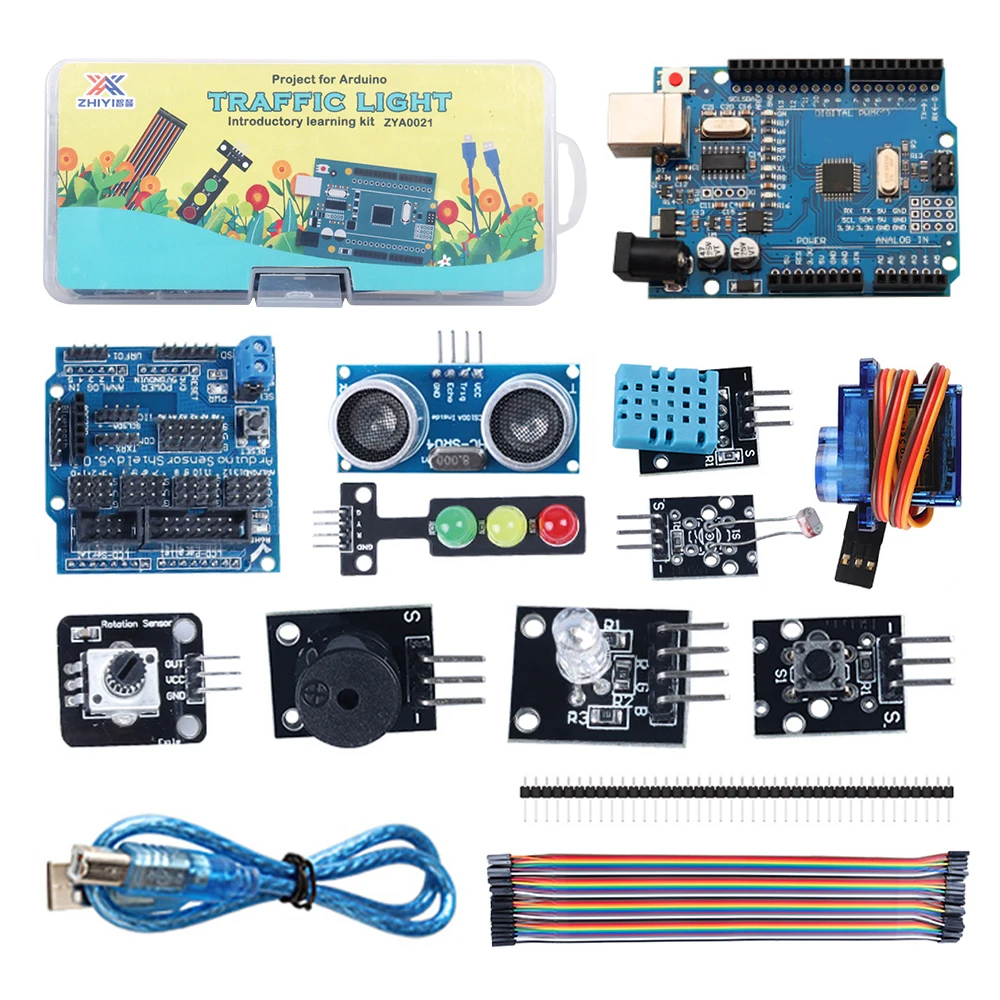 Проекти Светофар Uno R3 Стартов Образователен Комплект За Arduino Отлично Забавление Пълни С Обучителни Комплекти Многофункционален Набор От Интелигентни Сензори