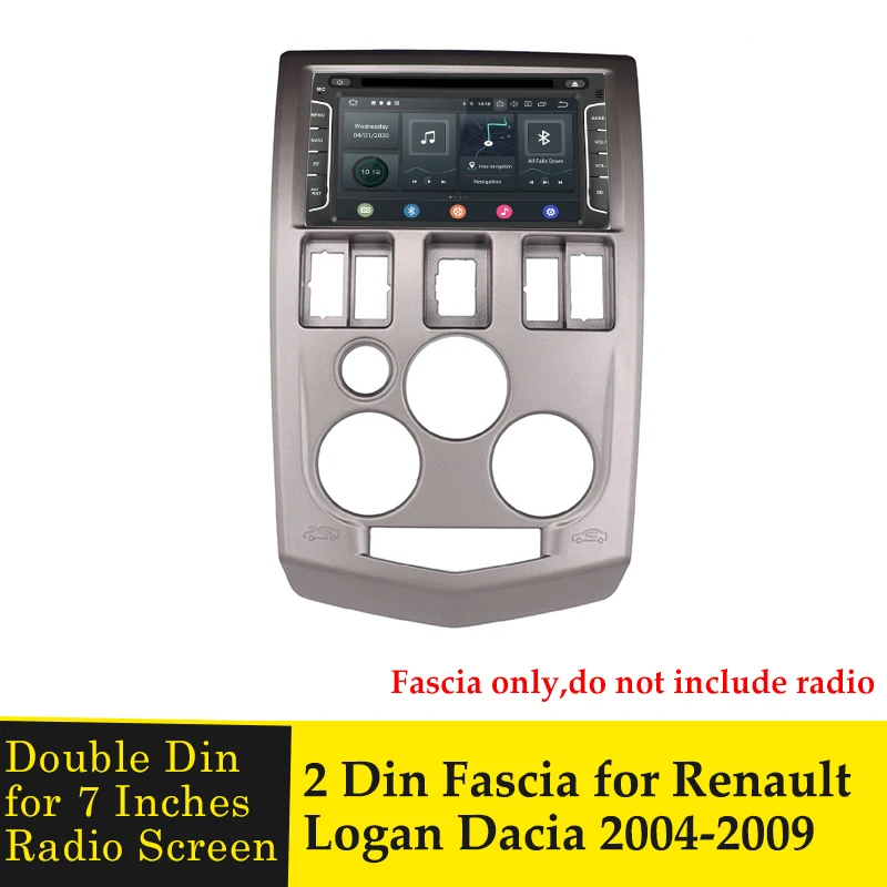 2 Din Авто Радио Панел За Renault Logan 1 2004-2009 DVD Авто Мултимедиен Плейър Стерео GPS Навигация Главното Устройство Рамка